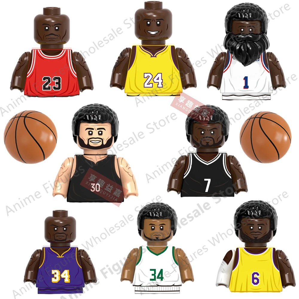 NEW MOC Basketball Star James Curry DIY Mini Figure Model Blocks Toys For Boys Hobbies Building Bricks Friends Brinquedos Gifts 3