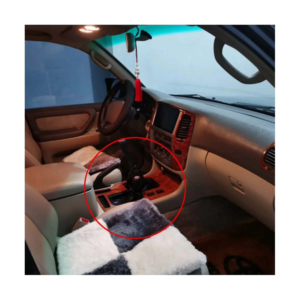 

Car Center Console Wooden Gear Shifter Penal Trim for Toyota Land Cruiser 100 LC100 FJ100 MT,A