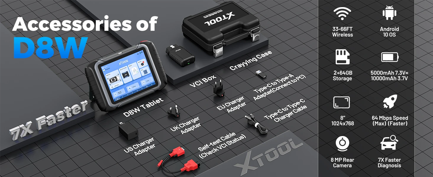 Xtool D8W Car Diagnostic Tools Ecu Coding Key Programmer