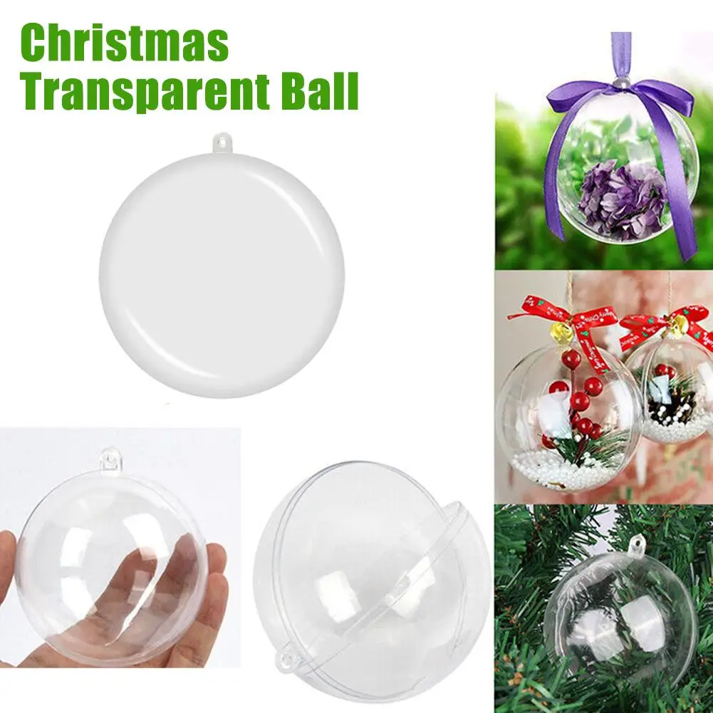 

Christmas Transparent Ball Plastic Christmas Trees Bauble Ball Present Party Open Box Ornament Wedding Home Gift Decoration R3D4