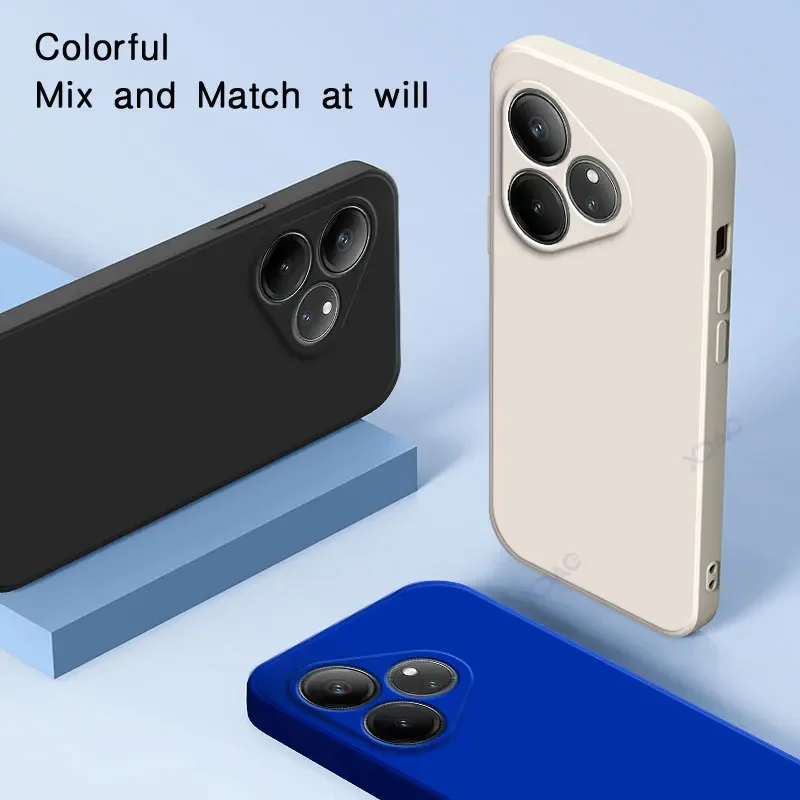 Luxury Square Liquid Silicone Back Cover with Double Liner - Soft and Stylish Premium Phone Case
