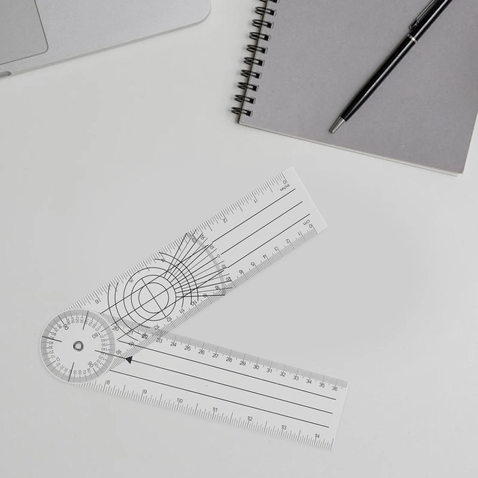 4Pcs 각도기 투명 플라스틱 각도계 건축가 엔지니어 의사의 정확한 각도를 측정하는 접이식 정밀 측정 도구