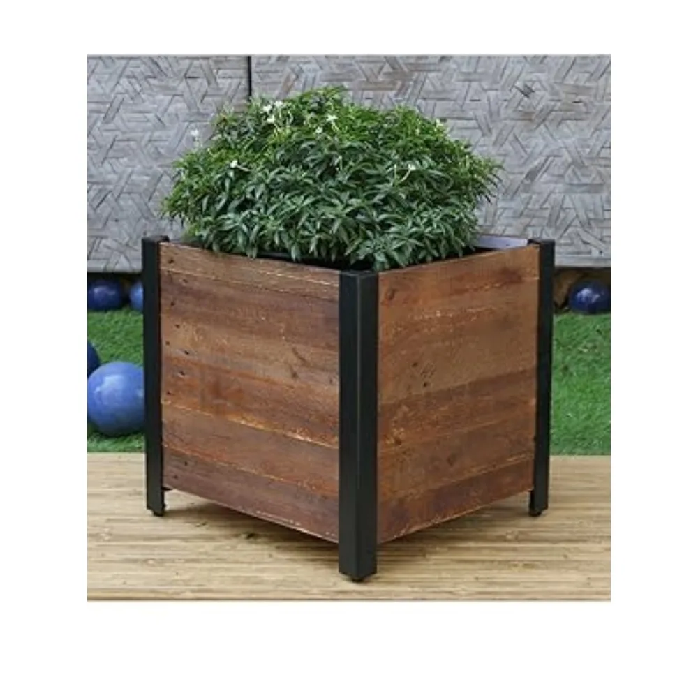 square wooden planter