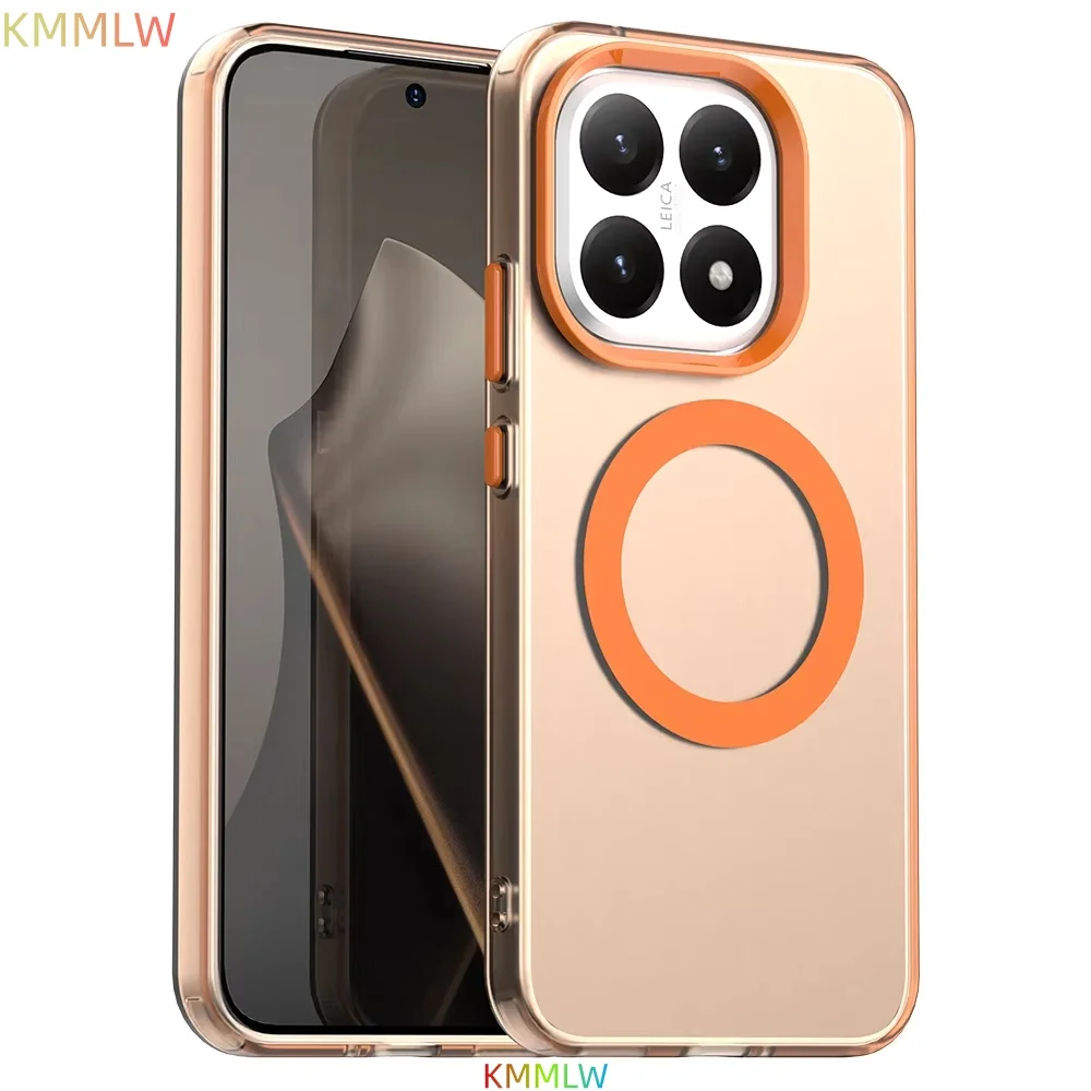 Candy Colors Transparent Magnetic Wireless Charging Case, Back Shell Coque