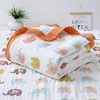 150*200cm Children Adults 6 Layer Cotton Gauze Muslin Travel Blanket Airplane Home Soft Summer Nap Throw Blanket for Sofa or Bed 3