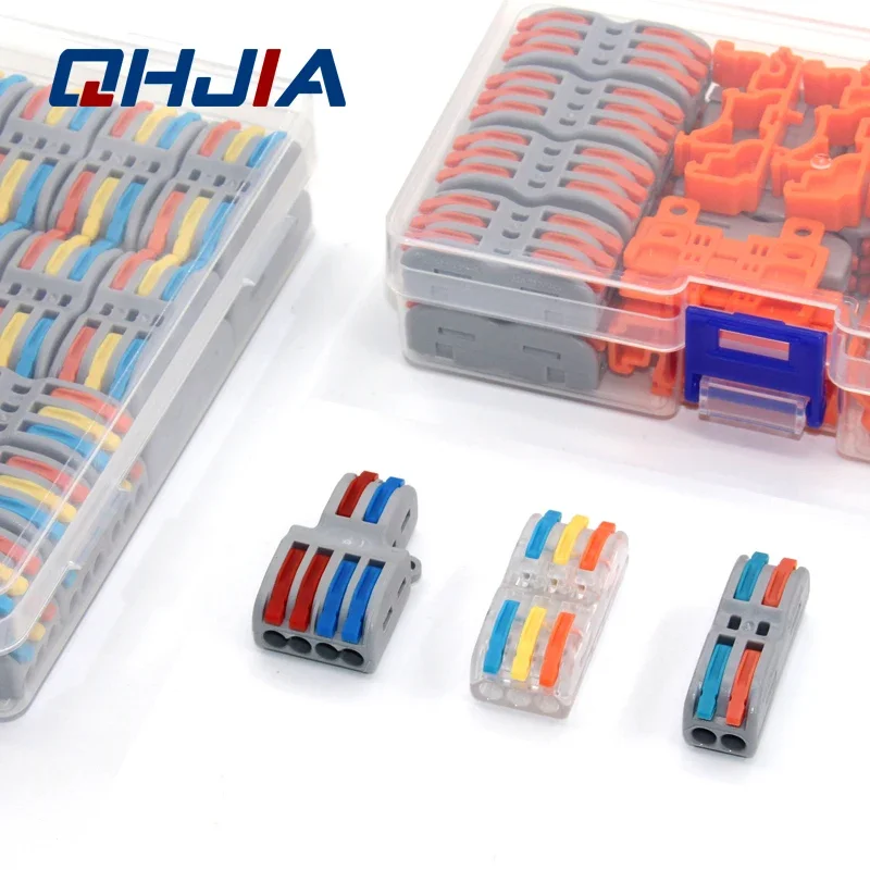 

Mini Fast Boxed Wire Connector QHJ-2/3/4 SPL-42/62 Universal Compact Push-in Conductor Wiring Connector Terminal Block