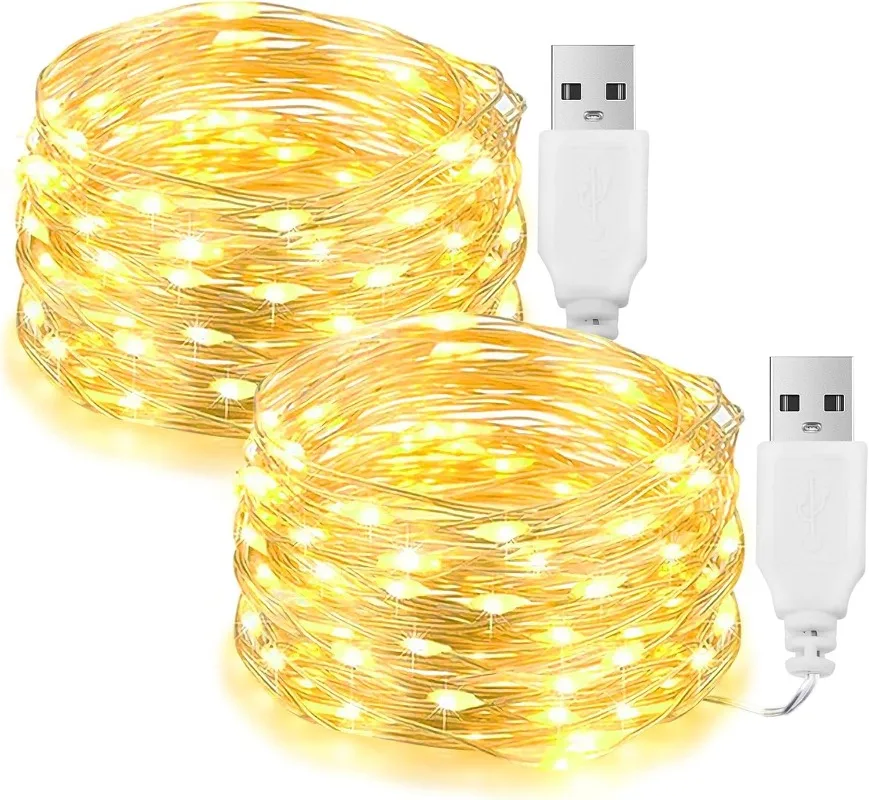 10M/20M Waterproof 8Modes USB Copper Wire LED String Fairy Light With 13Key Remote For Xmas Party Christmas Decoration New Year