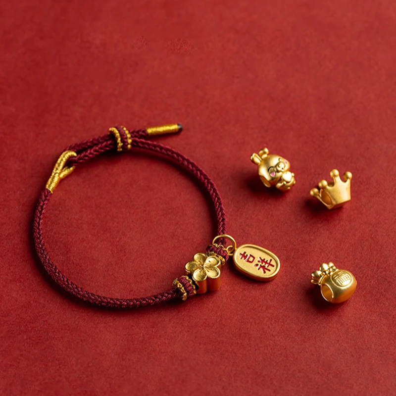 Hand Woven Size Adjustable DIY Red String Bracelets Adult Child Vintage Lucky Rope Bangles Gift