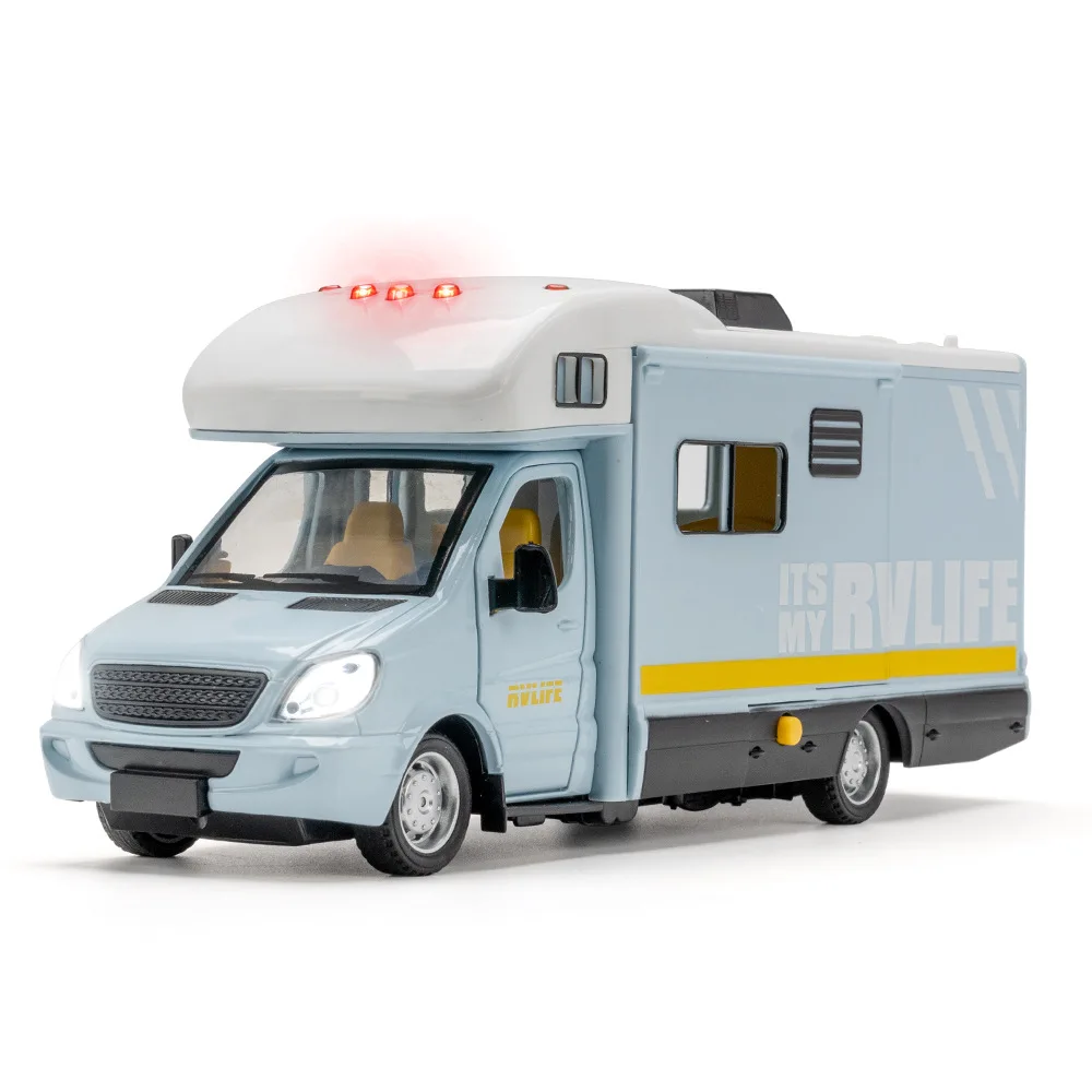 

1:32 Camping Car High Simulation Diecast Metal Alloy Model car Touring car Sound Light Pull Back Collection Kids Toy Gifts