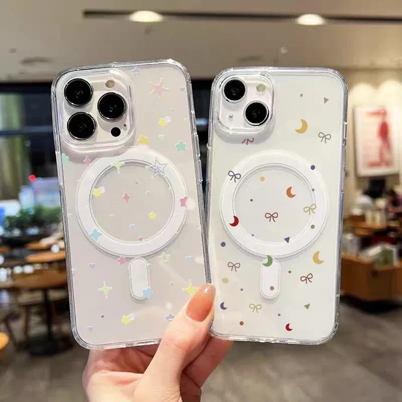 Elegant Star Bowknot Magnetic Wireless Charging Case Cover