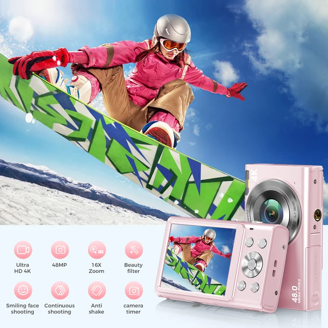 4K Digital Camera with Autofocus, 48MP Vlogging Camera, 2.8" Display, HD Video Recorder for YouTube & Photography 4