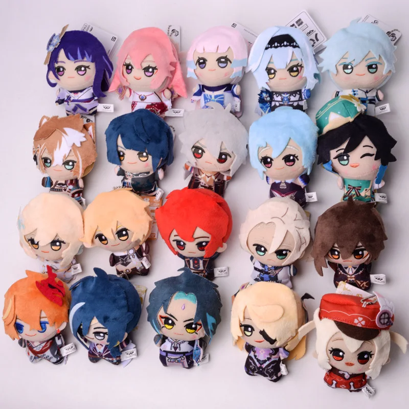 

10cm Genshin Impact Anime Plush Stuffed Toys Zhongli Ajax Xiao Cartoon Figure Cute Pendant Doll Kids Birthday Gifts Kawaii Decor