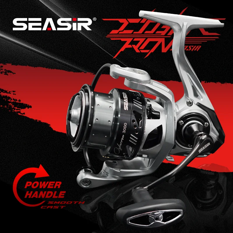 

Seasir Cyberron Power Handle Spining Reel 5+1Bb Drag 13kg Seawater-Proof High Strength Metal Gear Brass Bushing Stainless Steel