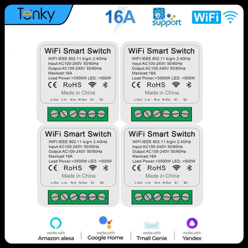 

EWeLink Wifi MINI Smart Switch 16A 2-way Control Timer Wireless Switch Smart Relay Smart Home Compatible With Alexa Google Home