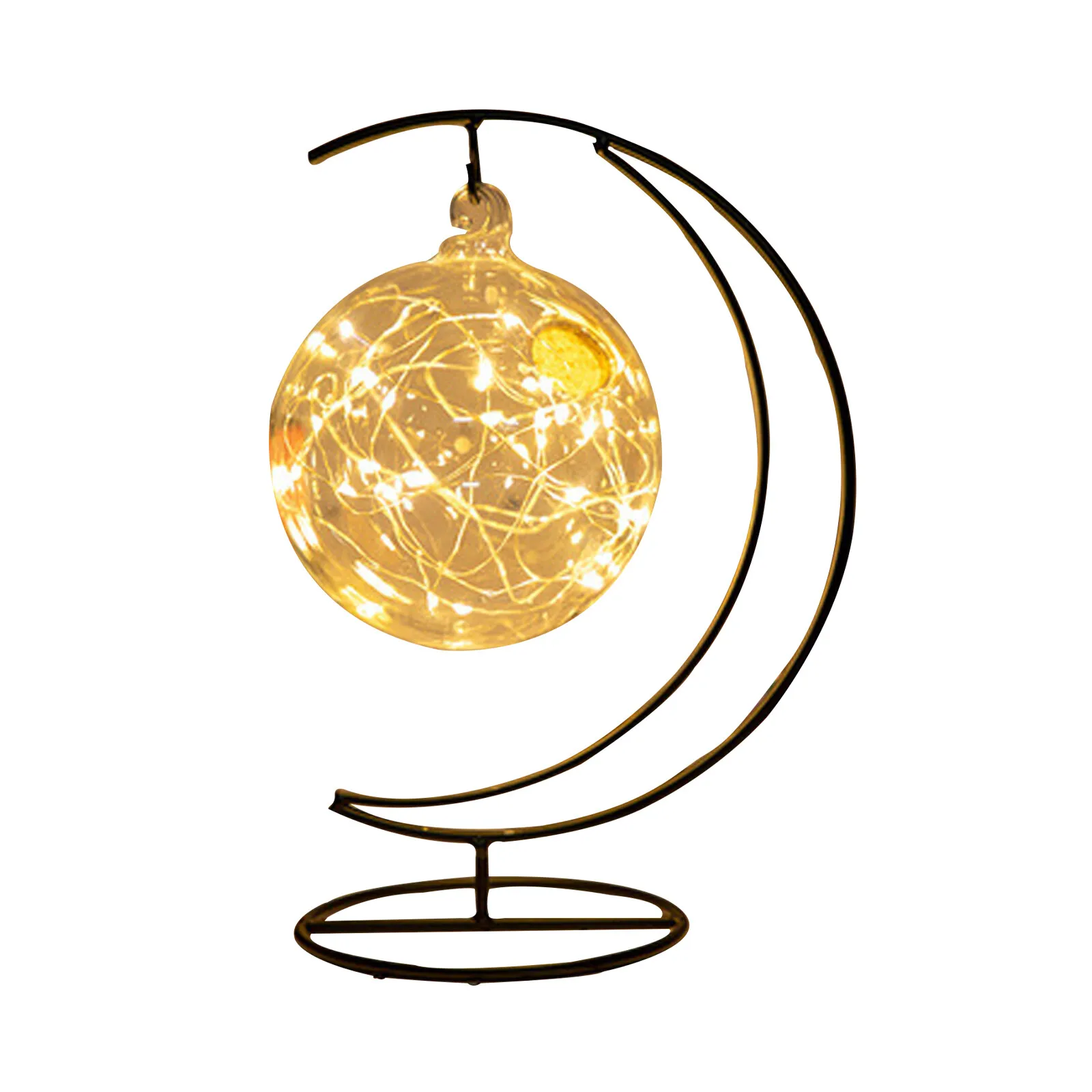 Ornamenti Wish Bottle Lamp Hanging Glass Ball Light Led Lights 12Cm Moon Bracket Decorazione Del Desktop Wishing Bottles
