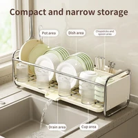 Multifunctional Kitchen Sink Next to The Bowl Drain Tray Rack Sink Storage Dishes Narrow Drying Dishes and Chopsticks Holder 1