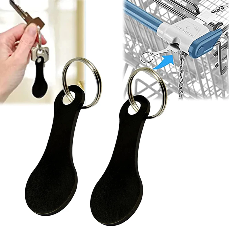 1/2pcs 금속 쇼핑 카트 토큰 트롤리 토큰 열쇠 고리 장식 키 체인 다목적 쇼핑 휴대용 홈 야외