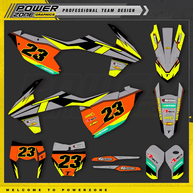 

PowerZone Custom Team Graphics Backgrounds Decals For 3M Stickers Kit For KTM 17-19 EXC 16-18 SX SX-F Motorcycle 061