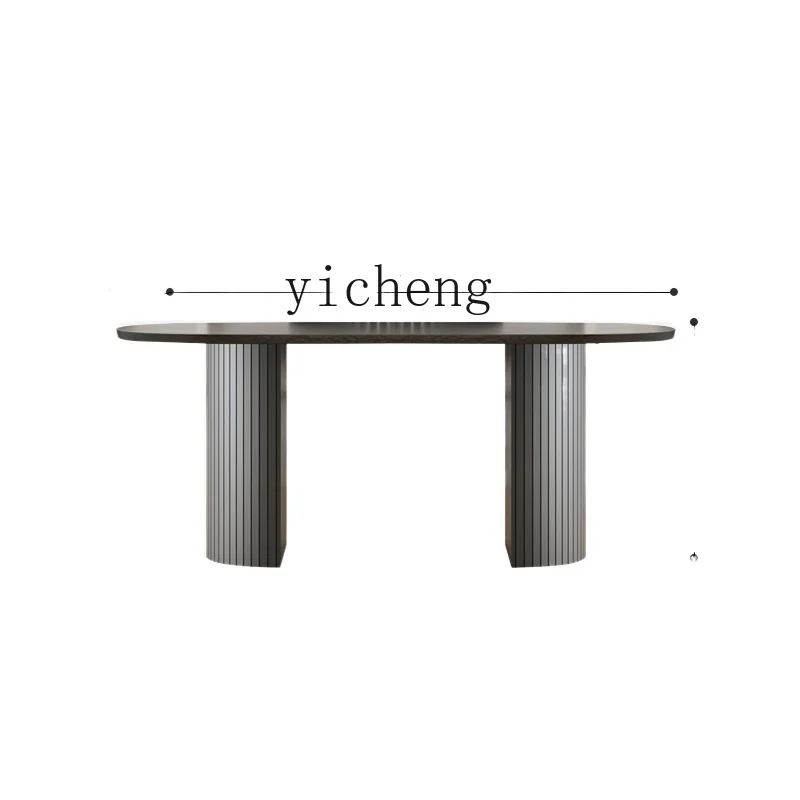 Xc Tavoli Da Pranzo E Sedie In Legno Massello Nero Set Tavolo Da Pranzo Per Uso Domestico Delicato Lusso Retro Arc Marmo Cucina Isola Ellisse