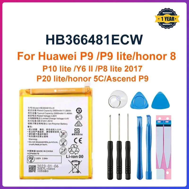 TY BETTERY] Batteria Compatibile Con HB366481ECW Huawei P9/P9 LITE/P10 - Foto 4