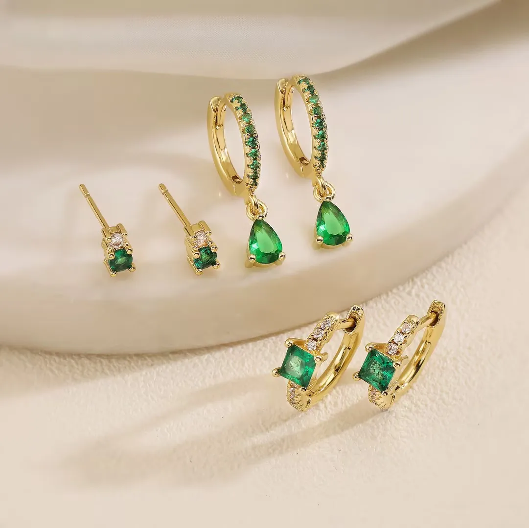 Copper Inlaid Zircon Ear Clip French Exquisite Flower Women's Earrings main image 0