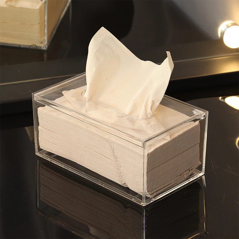 Clear Acrylic Tissue Box Napkin Holder Tissue Dispenser Box Acrylic Tissue Organizer Car Home Office Restaurant Hotel Supply 2