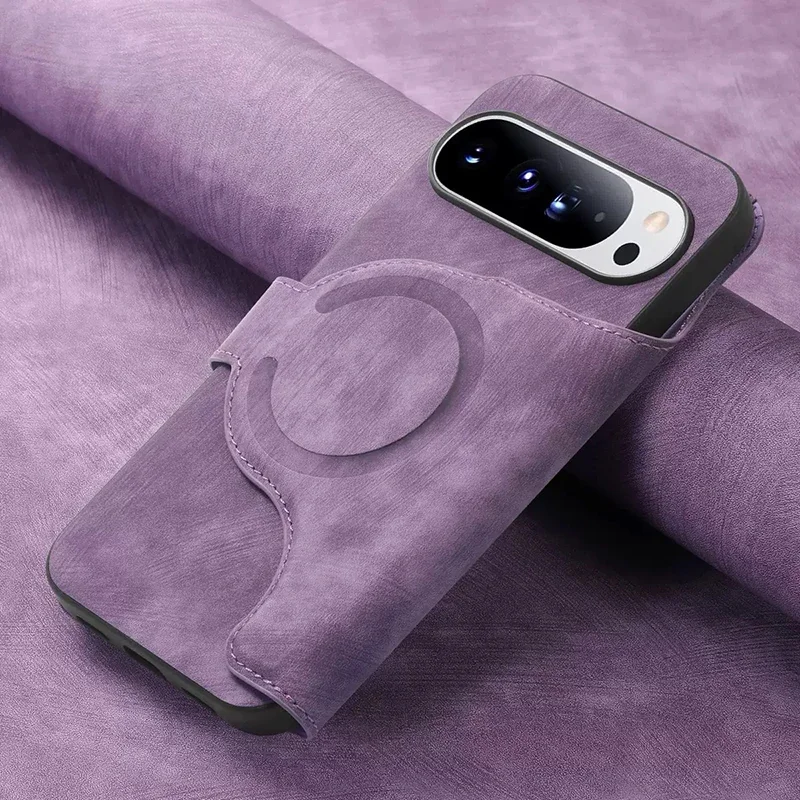 Versatile Magnetic Leather Flip Card Wallet Case with Detachable Design