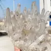 Huge Natural Rare White Transparent Crystal Cluster, Quartz Crystal Mineral Cluster Energy Healing Home Office Degaussing Stone 4