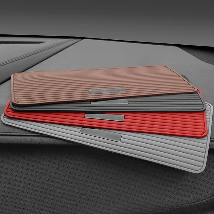 Car Anti-Slip Mat Car Dashboard Stripe Ornament Silica Gel Mat Auto Interior Non-Slip Phone Sunglasses Holder PVC Square