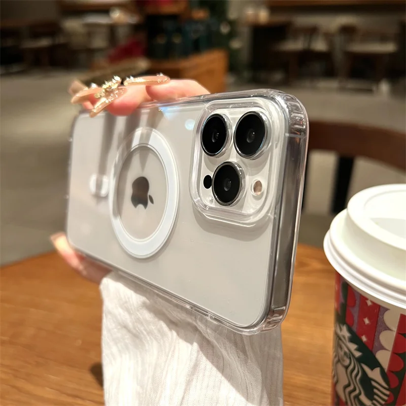 Crystal Clear Magnetic Wireless Charging Phone Case Cover