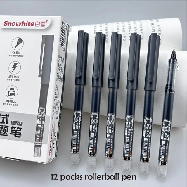 Rollerball Pen Fine Point Pens: 16 Pack 0.5mm Rollerball Pen, Extra Fine  Point Pens Black Liquid Gel Ink Pen Set, Fine Tip Pens for Writing, Note