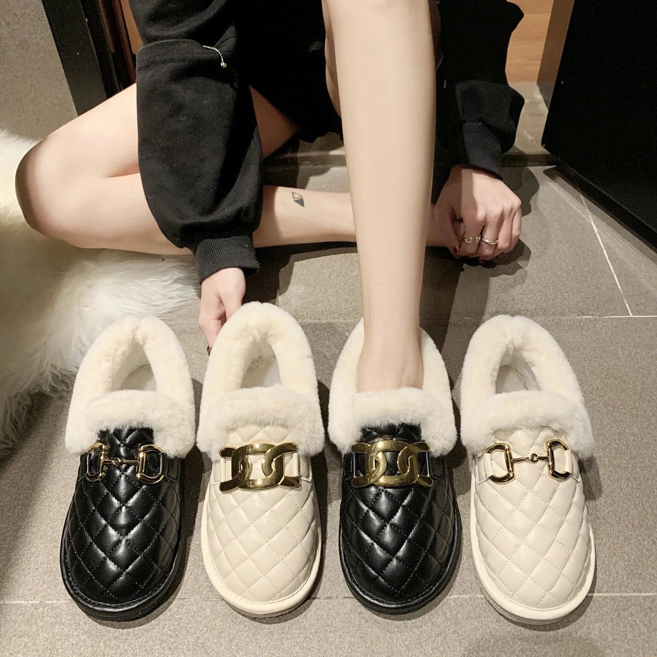 

Новинка 2024, модные зимние женские сапоги для снега, короткая хлопковая обувь, Корейская теплая мягкая удобная женская обувь на низком каблуке
