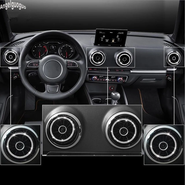 Auto Styling Konsole Multimedia Knopf Ring Rahmen Trim Für Audi A3 8V S3  2014-2018 Tür Armlehne Taste abdeckung Innen Zubehör - AliExpress