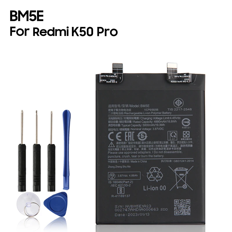 Repalcement Battery BP48 BM5F For Xiaomi Redmi K50 Game Poco F4 GT BM5E BM5J For K50 Ultra 12T Pro K50Pro Rechargeable Battery