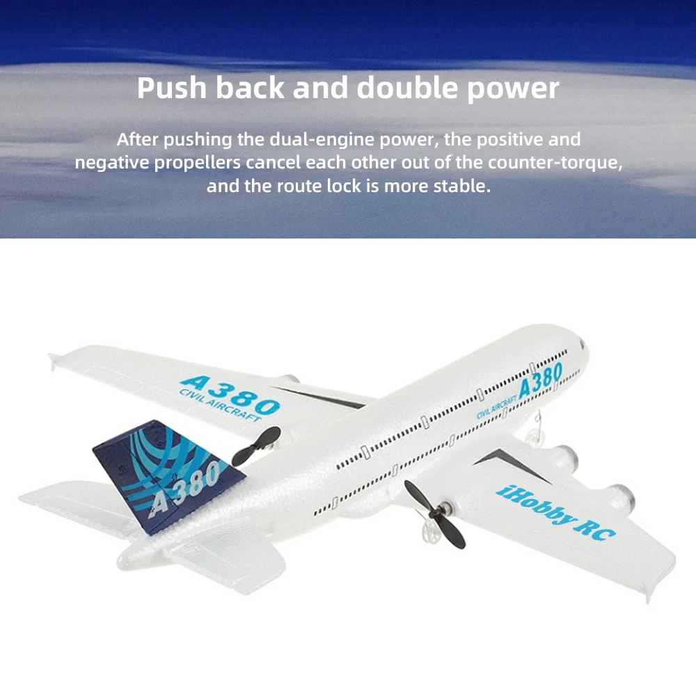 A380 2채널 3채널 RC 비행기 에어버스 EPP 폼 항공기 장난감 2.4G 글라이드 고정익 RTF 비행기 야외 장난감 드론 어린이 생일 선물