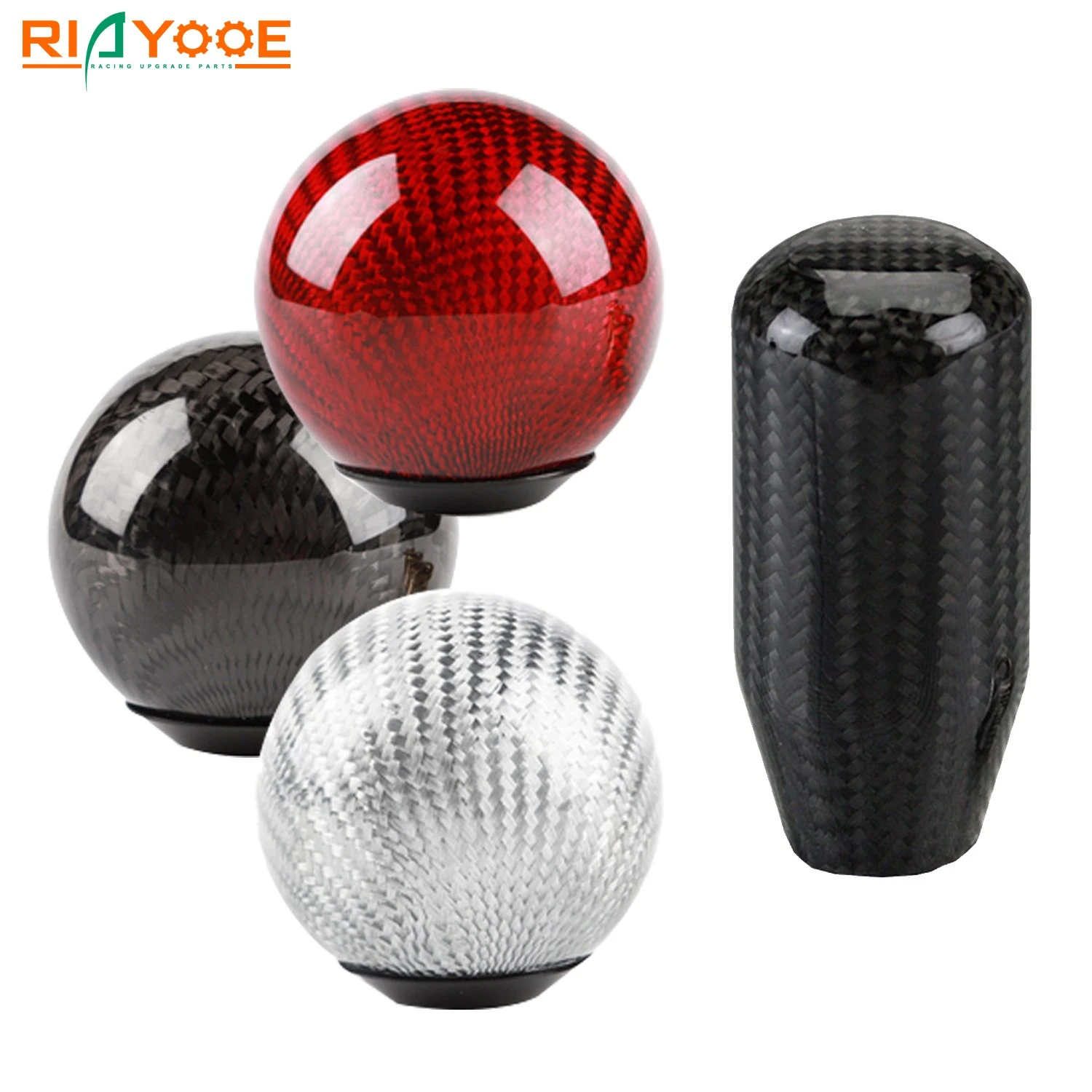 Car Gear Shift Knob Universal Carbon Fiber Shifter Lever Knob Gear
