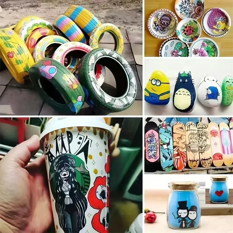 Color Waterproof Cars Wheel Tire Oily Mark Pen Auto Rubber Tyre Paint Pen Cd Metal Permanent Paint Marker Graffiti Touch Up