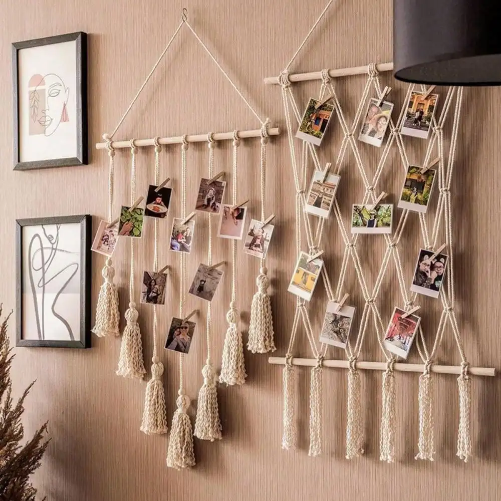 DIY Bohemian Style Photo Wall Material Kit Tapestry Handmade Rope Photo Wall Decoration Wall Hanging Gifts Birthday Graduation