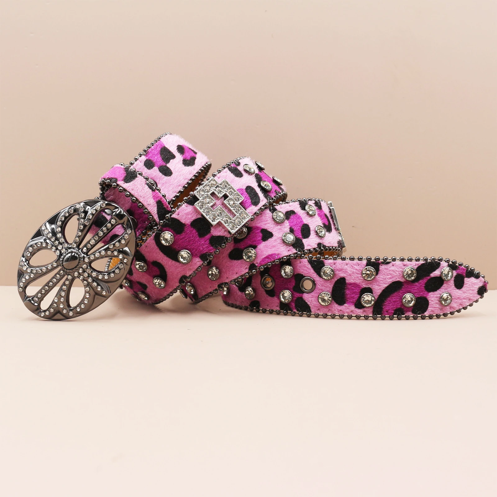 Designer Bb Belt Simon Belt for Men Women on Leopard print  display picture 3