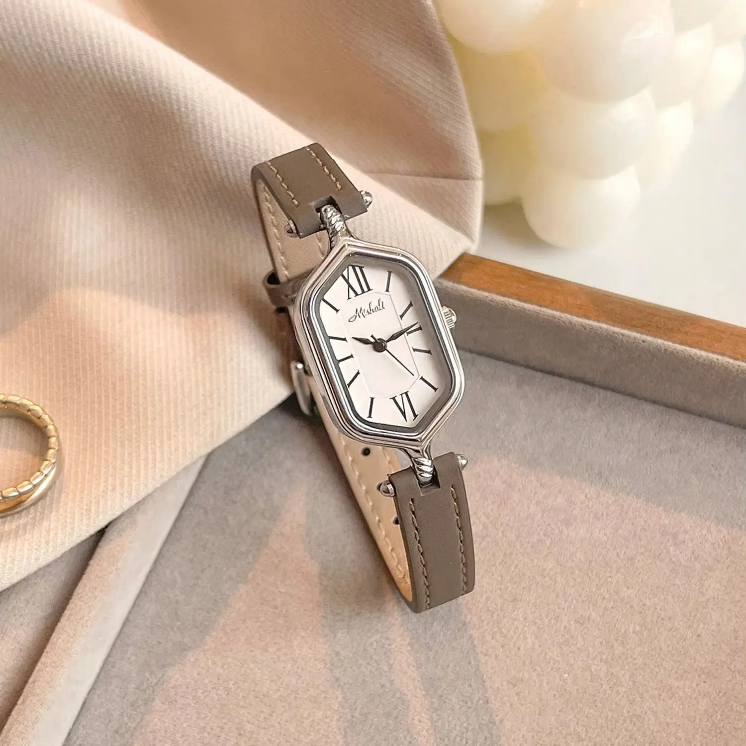 Vintage Roman Digital Luxury Watch for Women, Waterproof Leather Strap, High Quality Elegant Quartz Women's Watches Gift Clock - 6