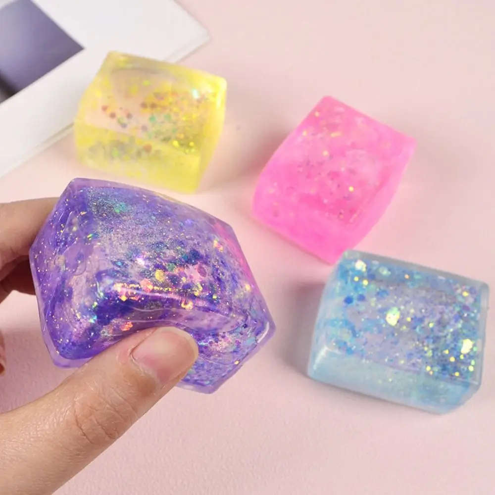 Fashion New Colorful Simulated Tofu Squeeze Toy TPR Ice Cube Maltose Squeeze Block Slow Rebound Kid Gift Decompression Toy 4