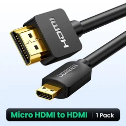 UGREEN 4K/60Hz Micro HDMI to HDMI Cable - Male to Male Connector - 1m (4K Micro HDMI)