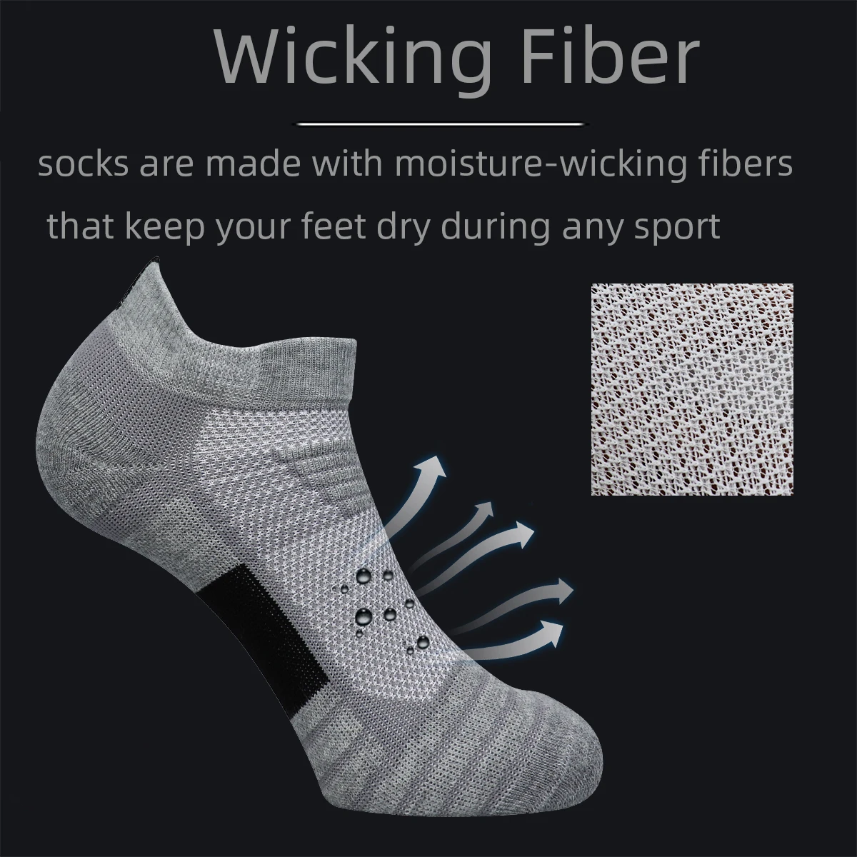 Cycling Socks 3 Pairs Men's Sport Basketball Running Compression Ankle Anti-slip Bike Bicycle Mtb