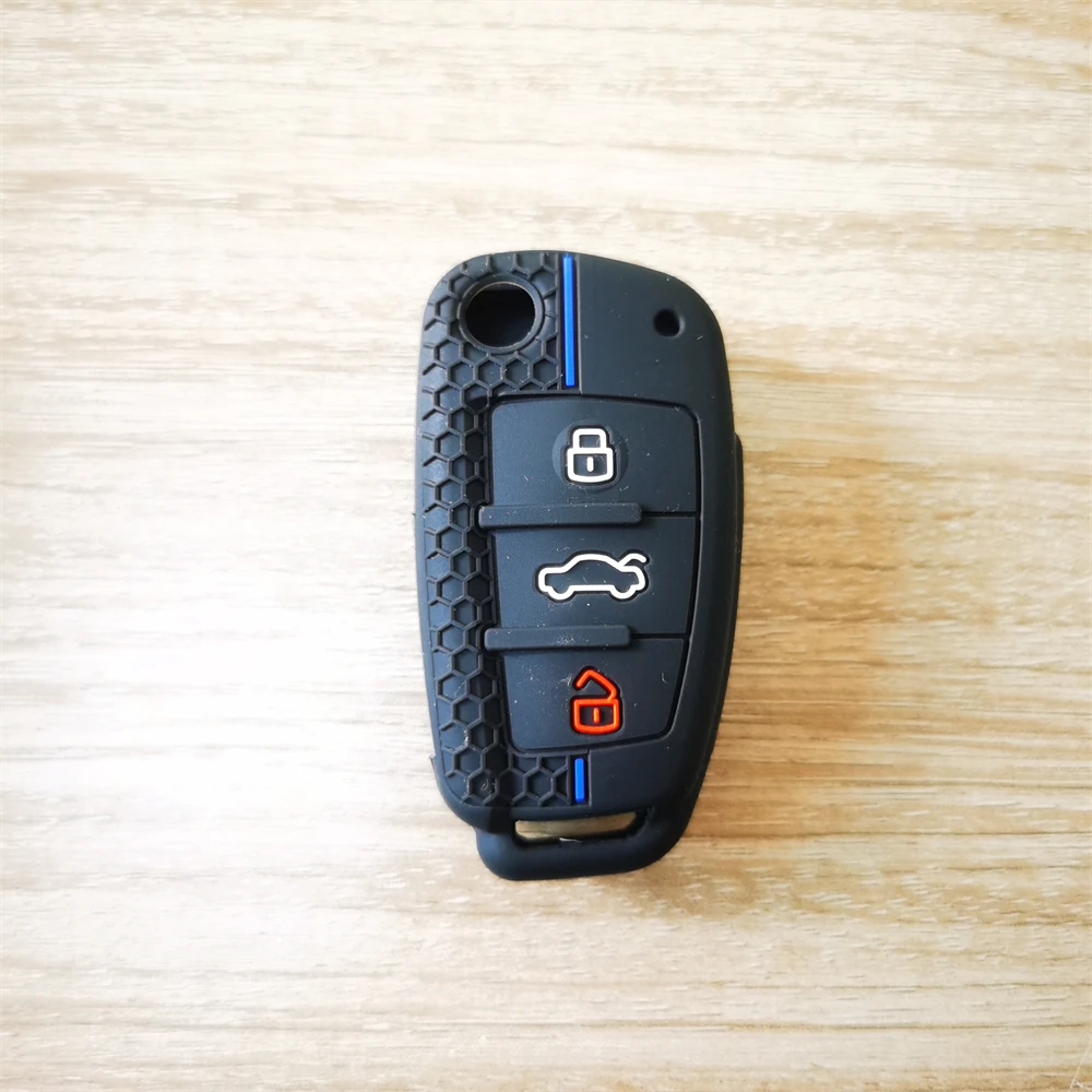 Key Case Cover Silicone Key Case Cover Shell for Audi A4 B7 A6 C6 4f 8v A3 8p A1 A3 Accessories Auto Remote Key Holder 3 Button Jacket