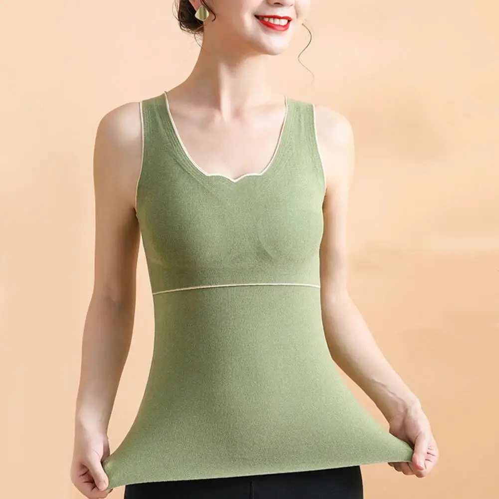 

Chest Pads Bottoming Vest Compression Tank Top with Chest Pads for Women High Elasticity Base Layer Vest Comfortable for Slim