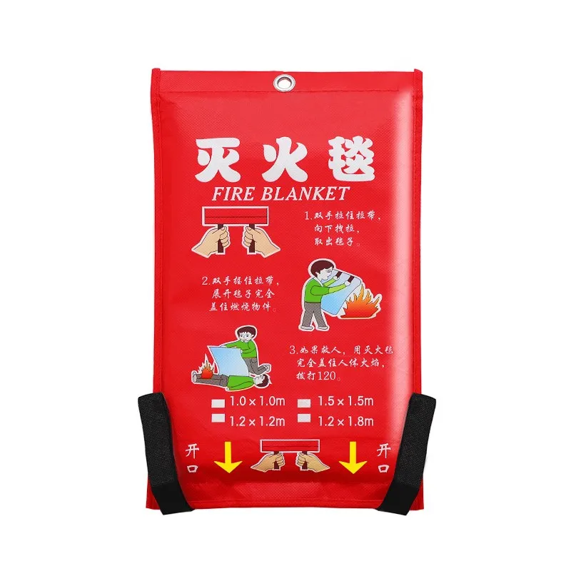 1pc fire blanket 1m x 1m Home kitchen fire certification escape Fire-fighting glass fiber