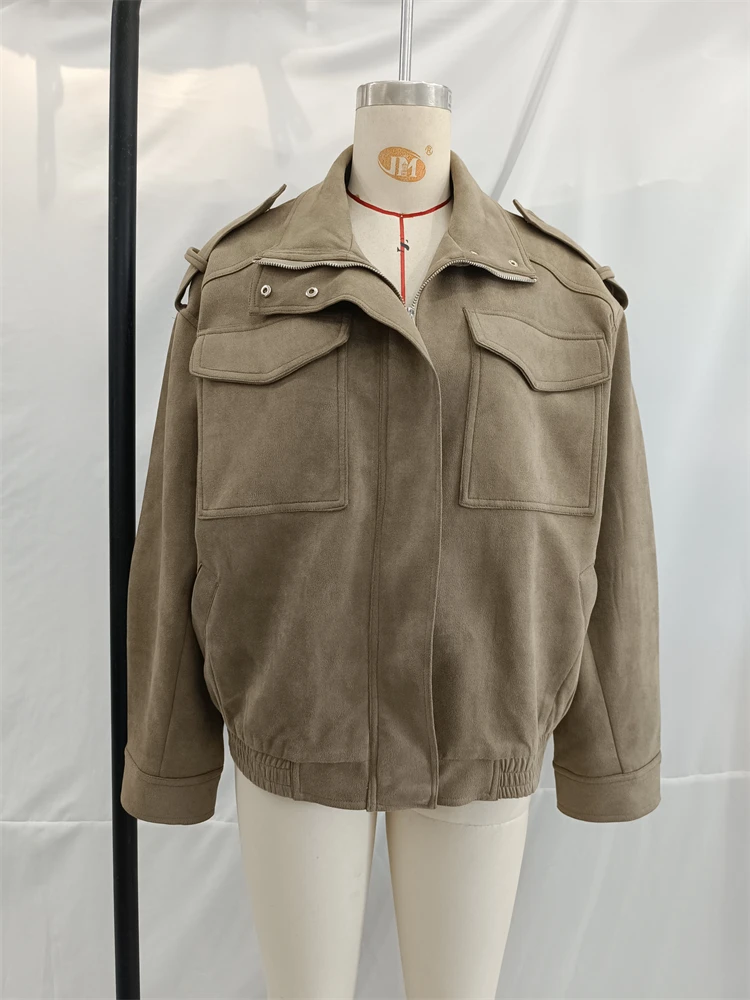 Eleganter Damen-Strickpullover, abgeschnittene Strickjacke, Rundhalsausschnitt, Button-Down-Kurzmantel, warm, Herbst, lockere Oberbekleidung, modisches Outfit – Detail 3