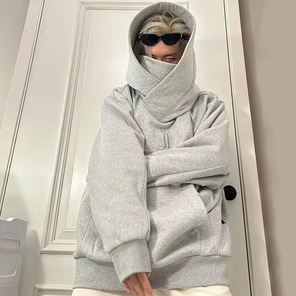 Fashion Spring Hoodie Pullover Mask Mid-length Spring Hoodie Oversized Men's Street Hoodie Solid Color for Both Men and Women