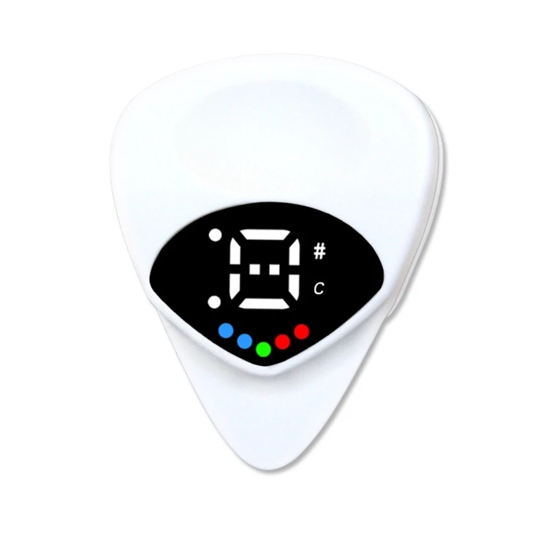 New Guitar Tuner For Folk Guitar Bass and Ukulele Featuring Built In Pick & Display
