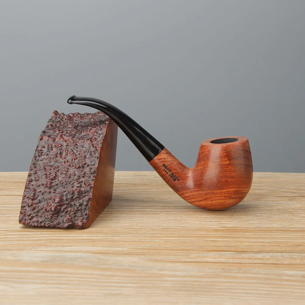 Ambila Smoking Pipe ,  African Rosewood Tobacco Pipe ,  9MM Filter Solid Wood Dry Pipe Smoking Craft ,  Pipe with Cleaning Kit 4